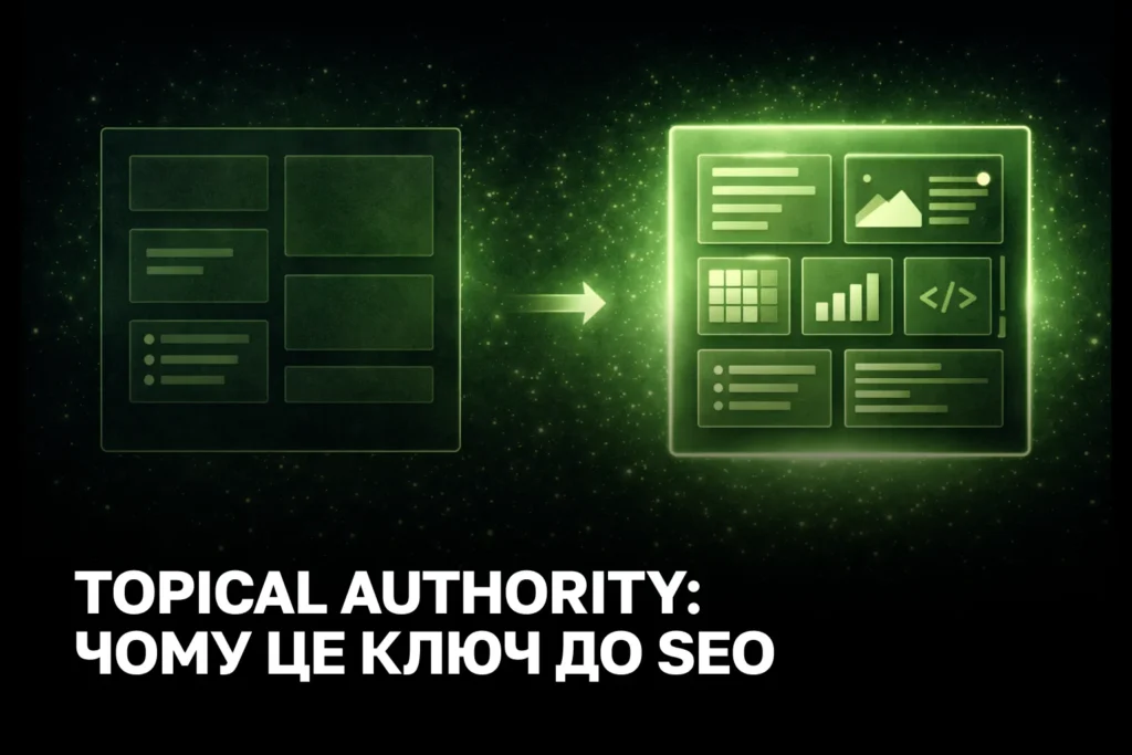 Показуємо, як топікал-авторитет для бренду допомагає зібрати семантику, довіру та зростання заявок в одну систему.